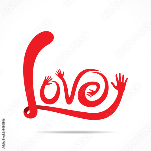 creative love typography design vector