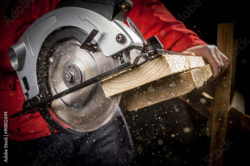 Carpenter with Circular Saw