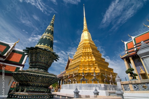 Wat Phra Kaeo, Temple of the Emerald Buddha and the home of the Thai King. Wat Phra Kaeo is one of Bangkok's most famous tourist sites and it was built in 1782 at Bangkok, Thailand. © danhvc