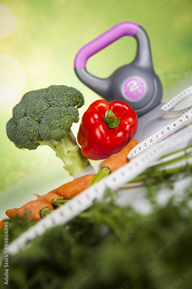 Fitness diet and vitamins concept Fitness diet and vitamins concept