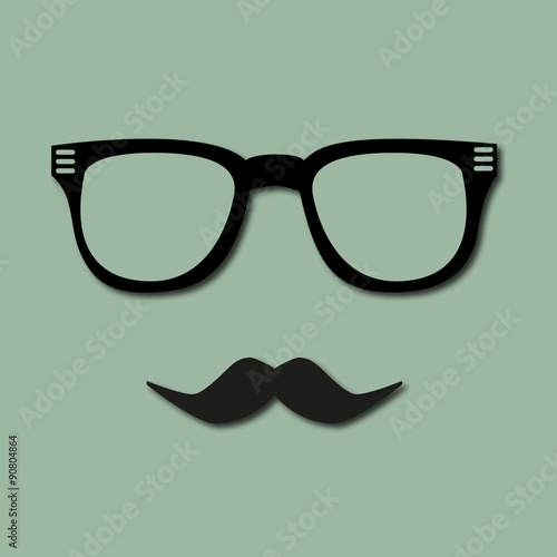modern hipster glasses and mustaches