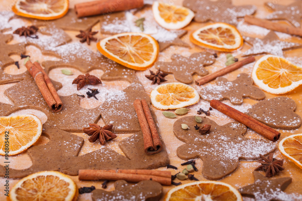 Making gingerbread cookies. Christmas baking background dough . Making gingerbread cookies. Christmas baking background dough .