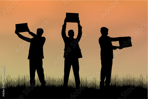 Manifestation - a group of people protesting.