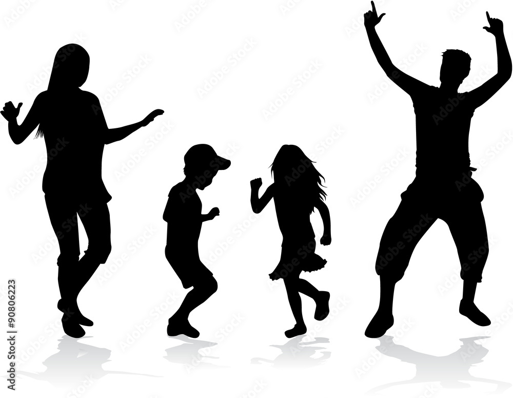 Obraz premium Dancing people silhouettes