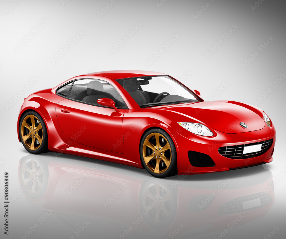 3D Sport Car Vehicle Transportation Illustration Concept