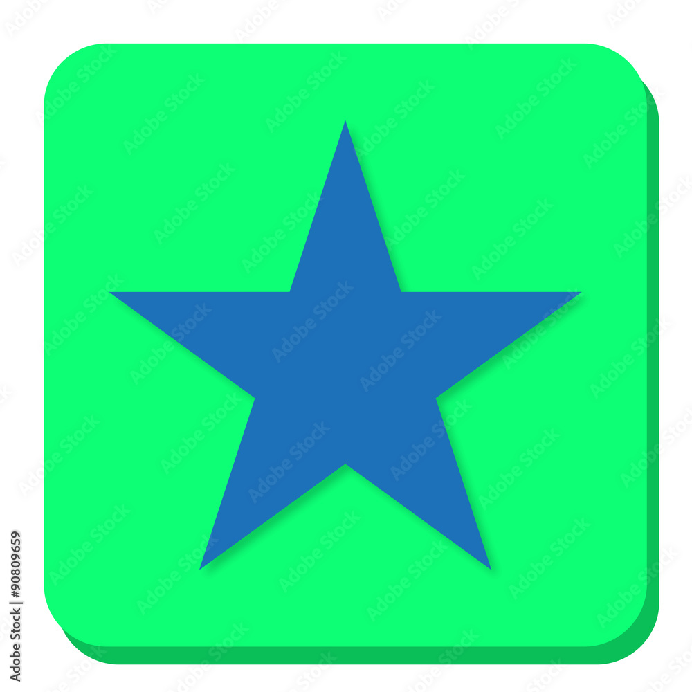 Star icon with shadow button in flat style Star icon with shadow button in flat style