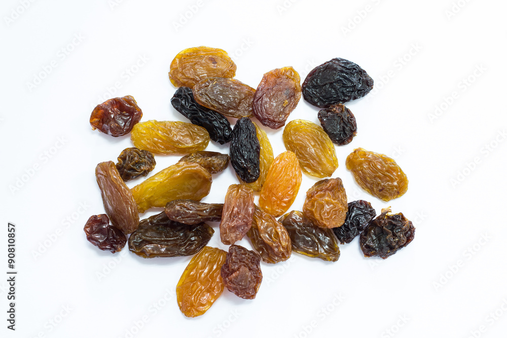 Mix raisins isolated on white background Mix raisins isolated on white background
