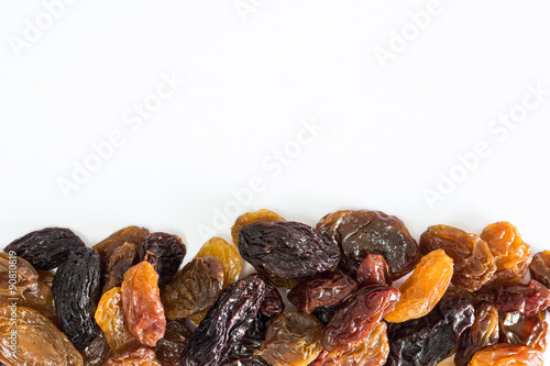 Mix raisins isolated on white background