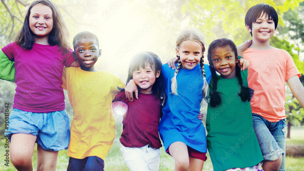 Children Friendship Togetherness Smiling Happiness Concept Children Friendship Togetherness Smiling Happiness Concept