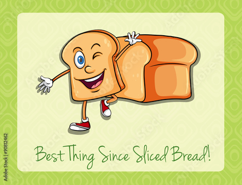 Bread slice with happy face