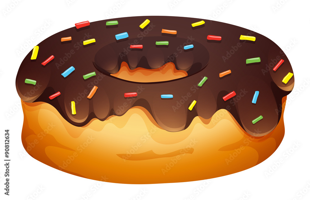 Chocolate topping doughnut with sprinkles Chocolate topping doughnut with sprinkles
