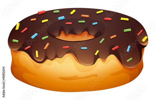 Chocolate topping doughnut with sprinkles