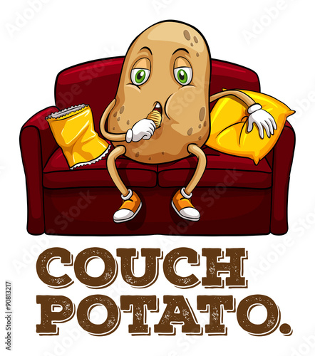Potato sitting on couch