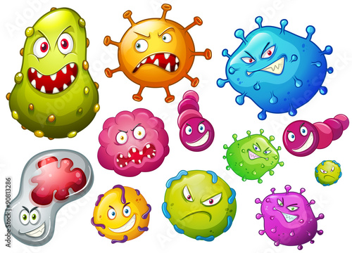 Bacteria with facial expression