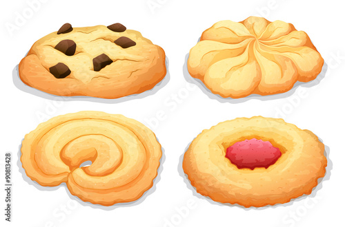 Four different flavours cookies