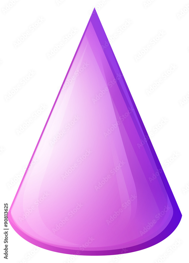 Purple cone form on white Purple cone form on white