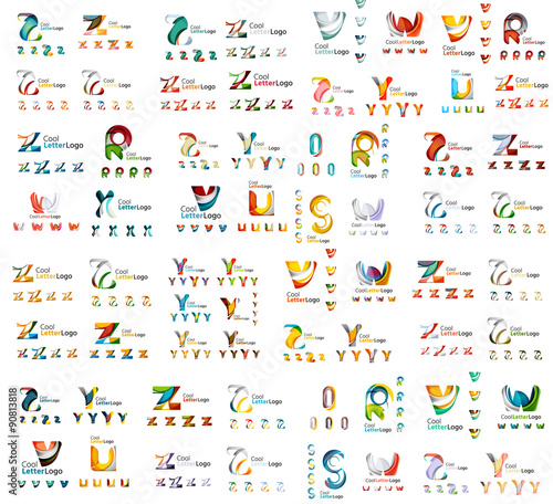 Mega set of letter logos