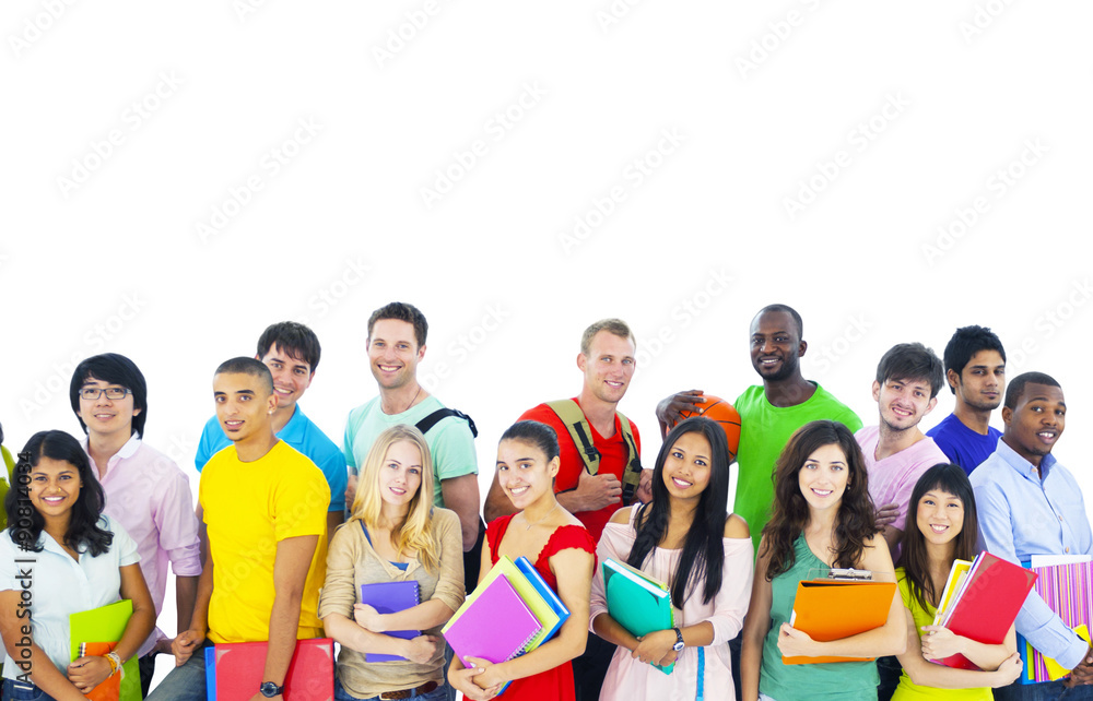 Large group of international students smiling Concept Large group of international students smiling Concept