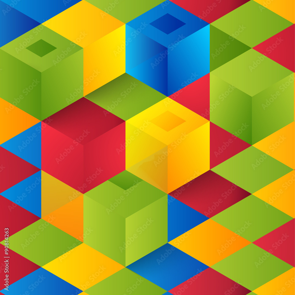 Obraz premium Vector Abstract geometric shape from cubes. 