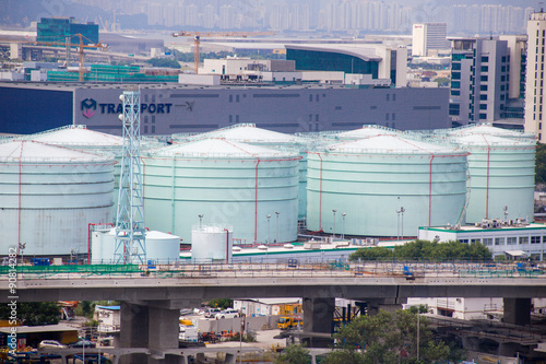 HONG KONG,CHINA AUG 27: Aviation Fuel Tank Farm