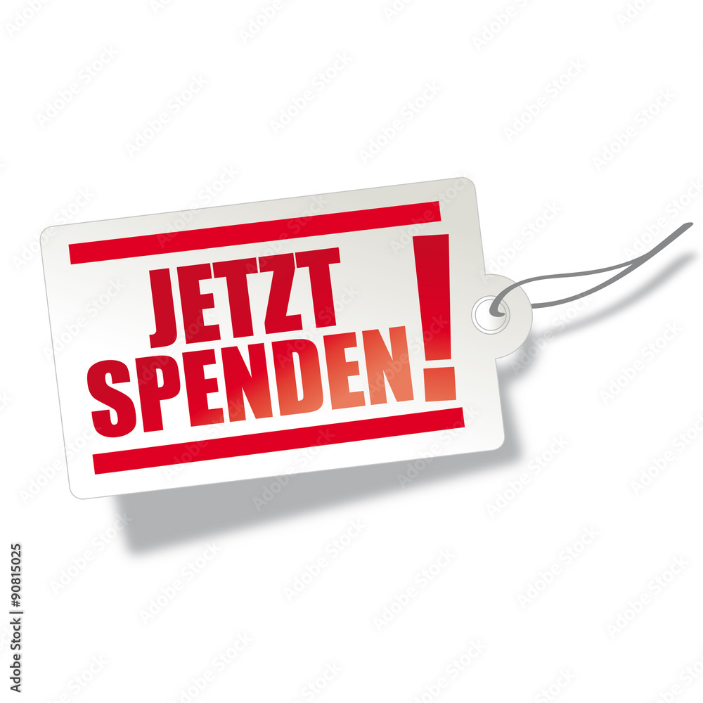 Spendenaufruf Etikett Adobe Stock