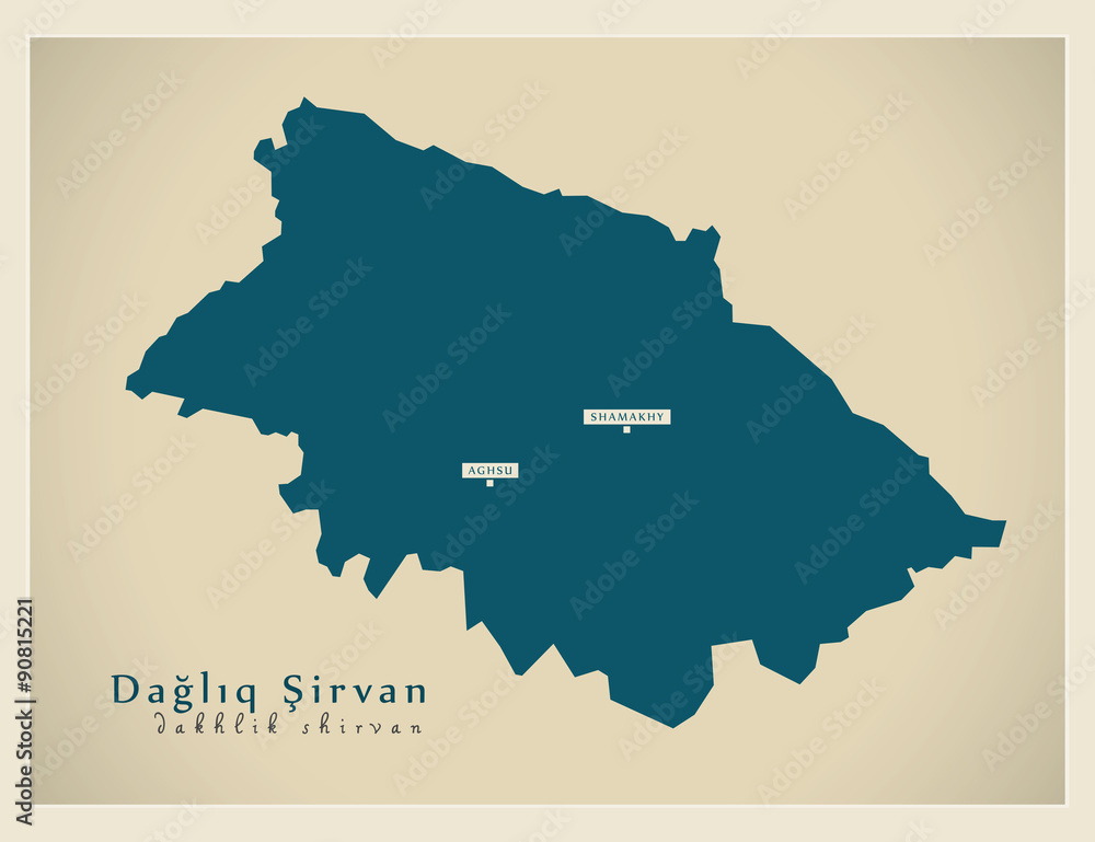 Modern Map - Dakhlik Shirvan AZ