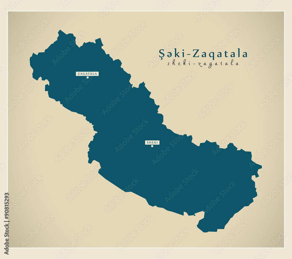Obraz premium Modern Map - Sheki-Zagatala AZ