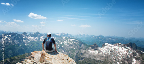 Man Enjoying View of Mountains in Allgau Alps #90815619