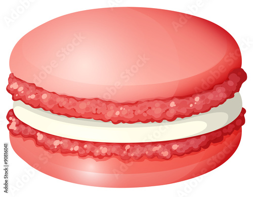 Red color macaron alone