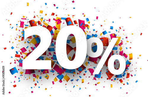 20% sale sign.