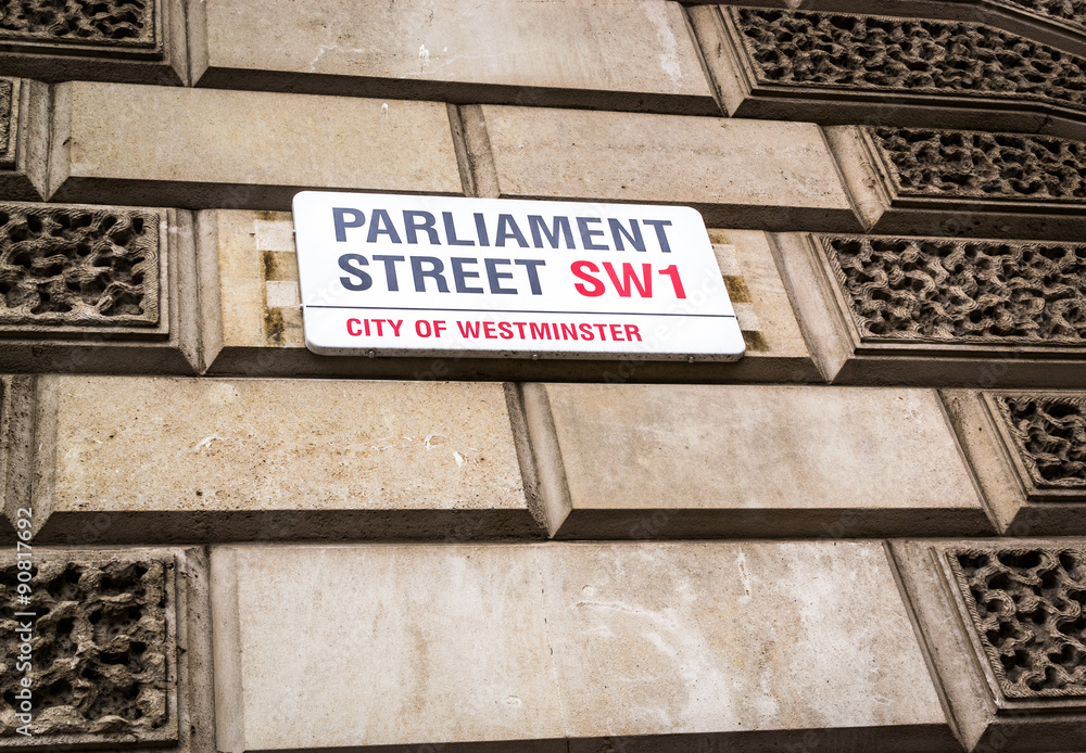 Naklejka premium Parliament Street SW1 Street Sign