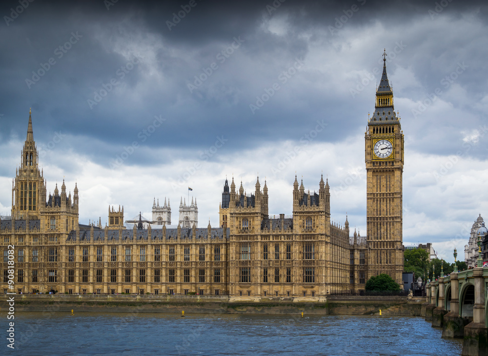 Obraz premium Big Ben and Houses of Parliament with Thames