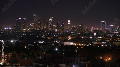Wallpaper Mural Evening to Night Timelapse Los Angeles Skyline Torontodigital.ca