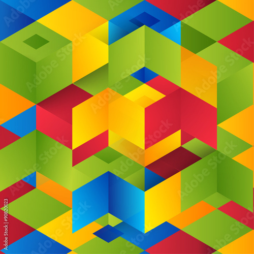 Vector Abstract geometric shape from cubes. 