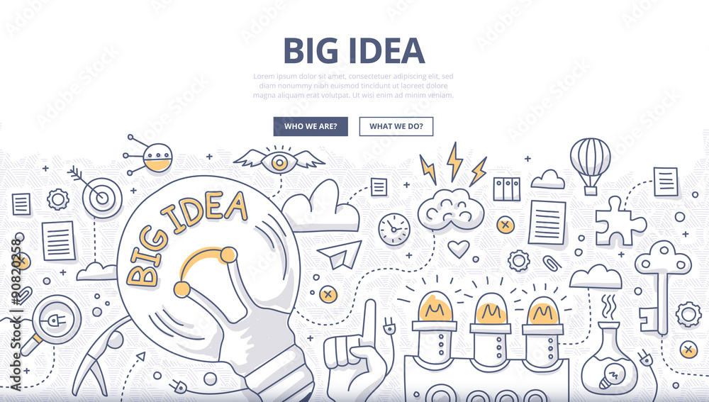 Big Idea Doodle Concept - obrazy, fototapety, plakaty 