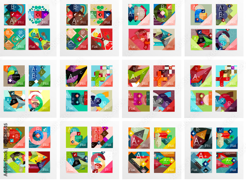 Obraz premium Set of square shaped banners or background layouts