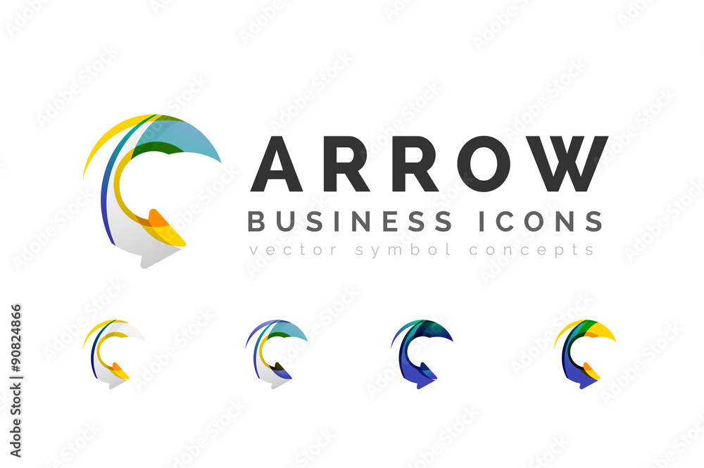 Obraz premium Set of arrow logo business icons