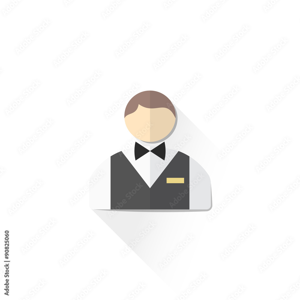color male service staff icon illustration.