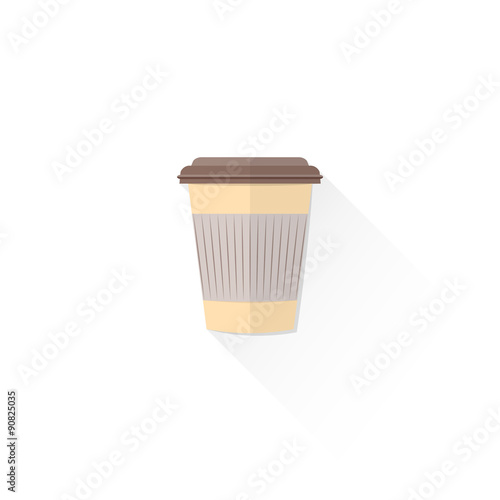 color paper takeaway coffee cup icon illustration.