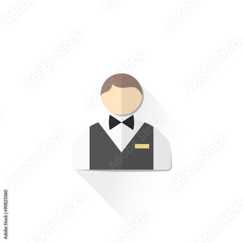 color male service staff icon illustration.