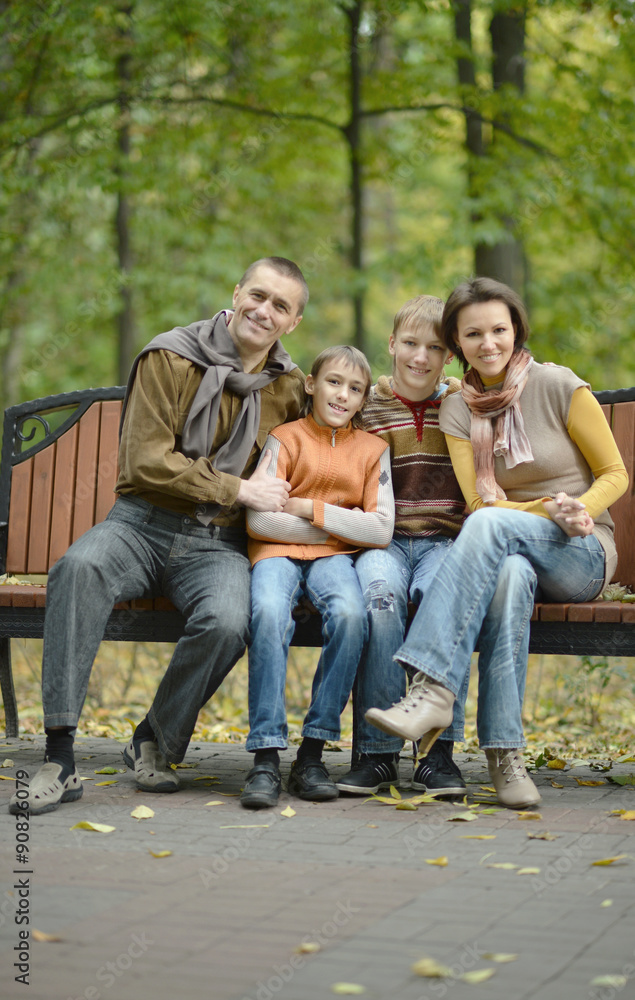 Portrait of happy family relaxing