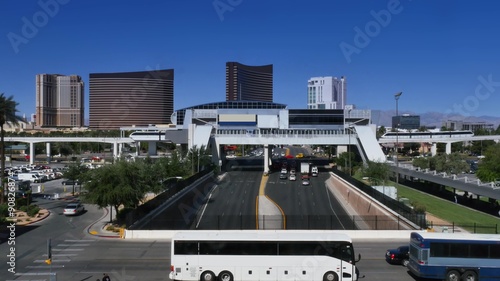 Las Vegas Monorail Approaches Station