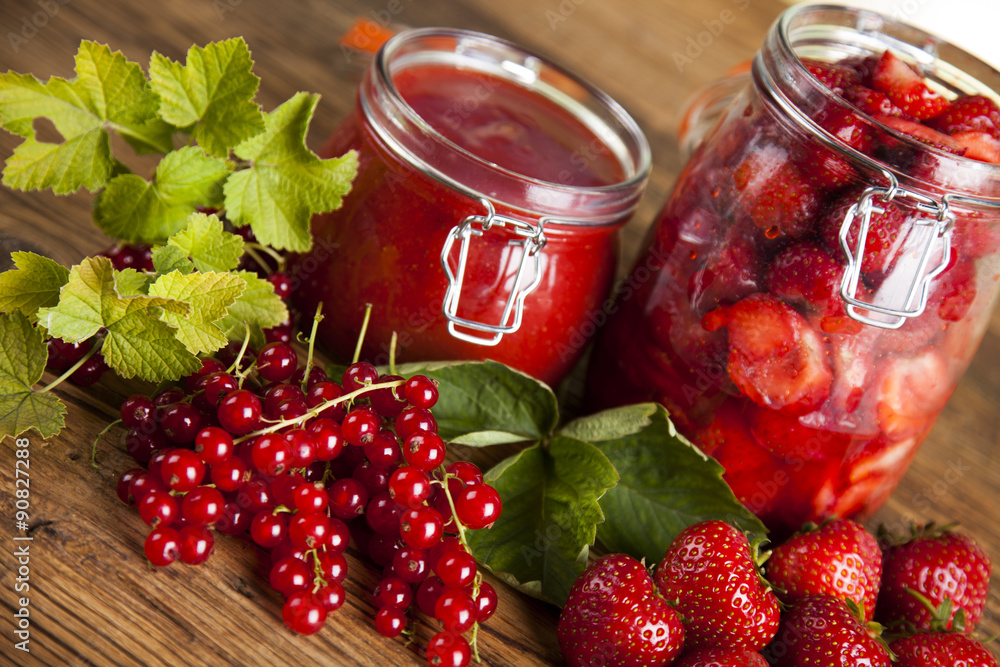 Fresh berries and wild berry jam Fresh berries and wild berry jam