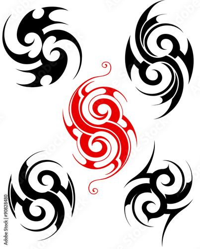 Maory style tattoo set