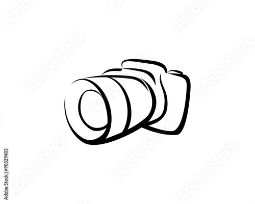 Hand Drawn Camera Logo Vector 001