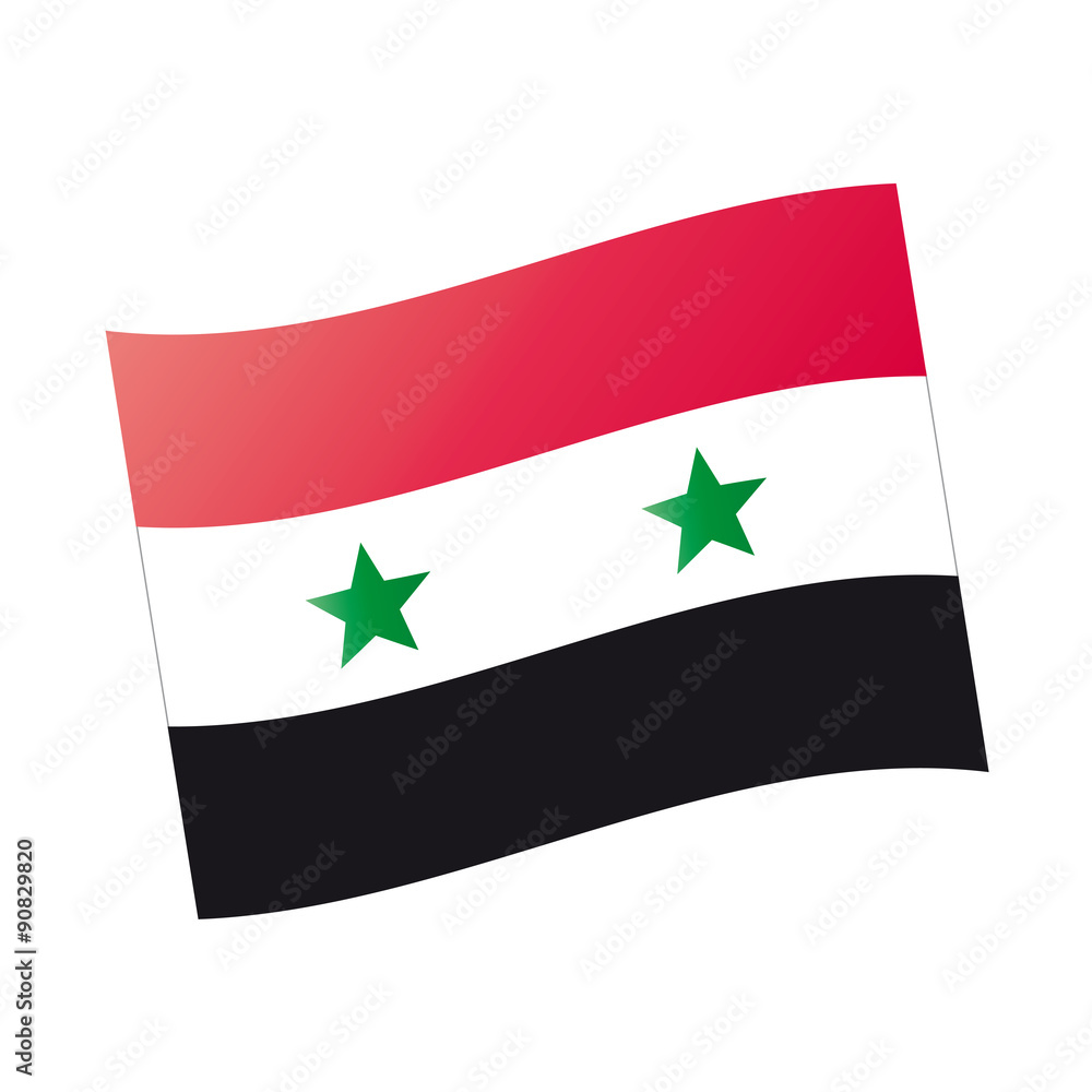 Vecteur Stock Syrische Flagge - Fahne von Syrien, Länderkennung