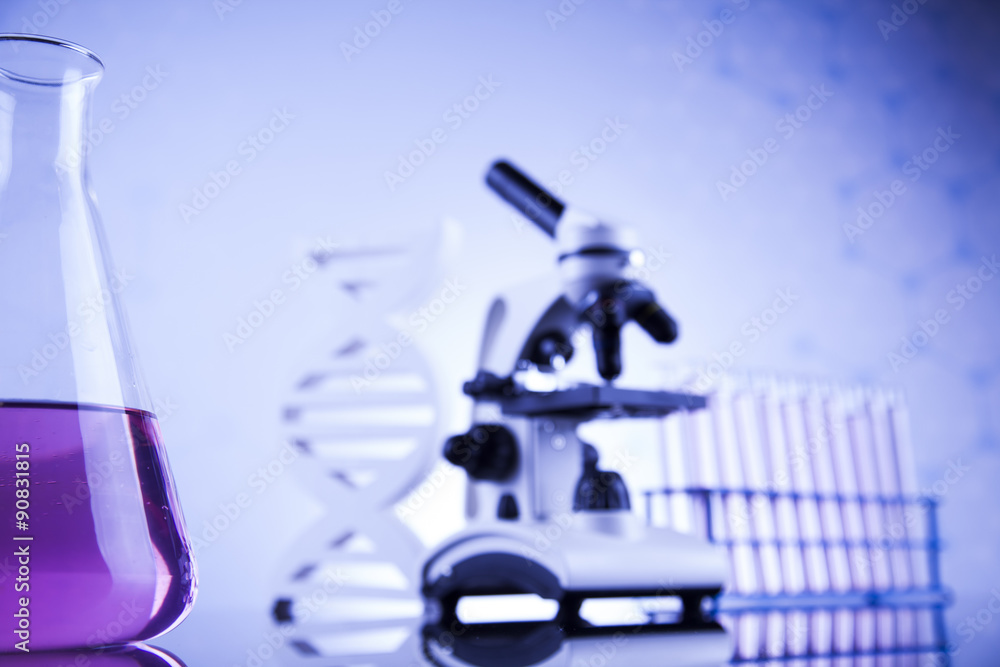 Chemistry science, Laboratory glassware background Chemistry science, Laboratory glassware background
