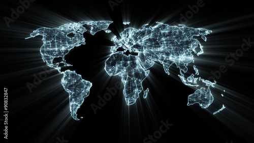 Fotografie glowing world map concept