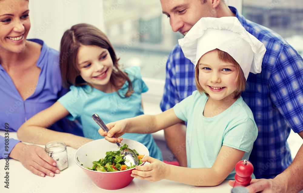 happy family with two kids cooking at home happy family with two kids cooking at home