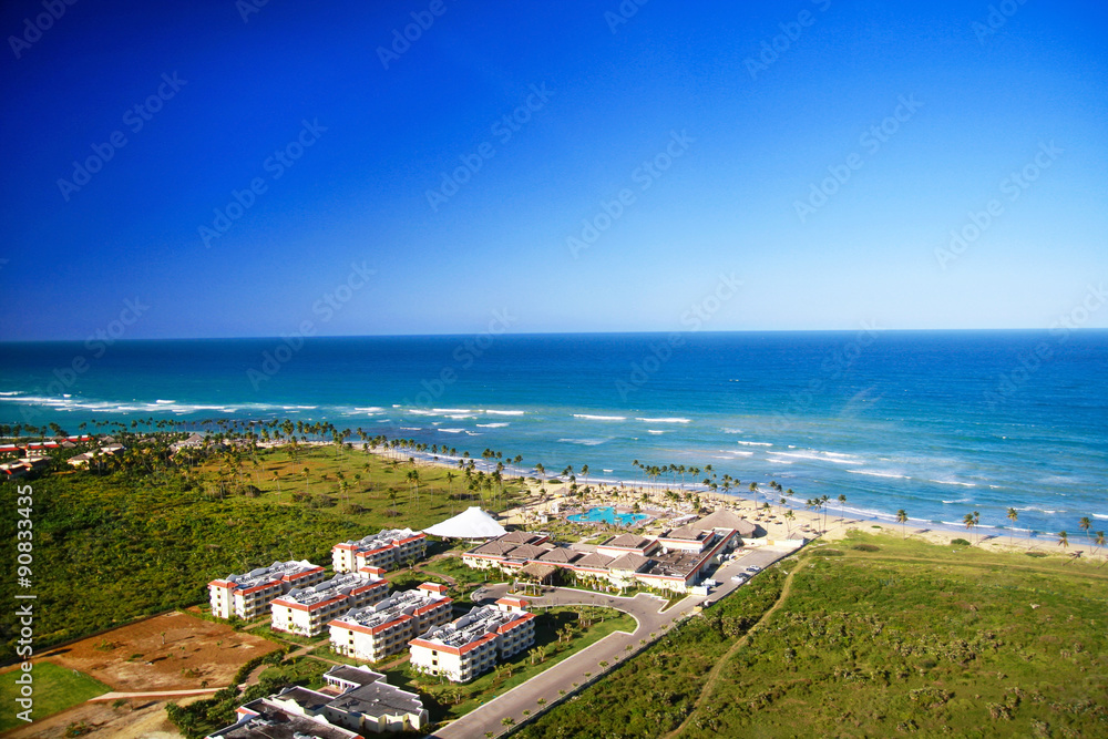 Aerial view of caribbean resort, Bavaro, Dominican Republic 